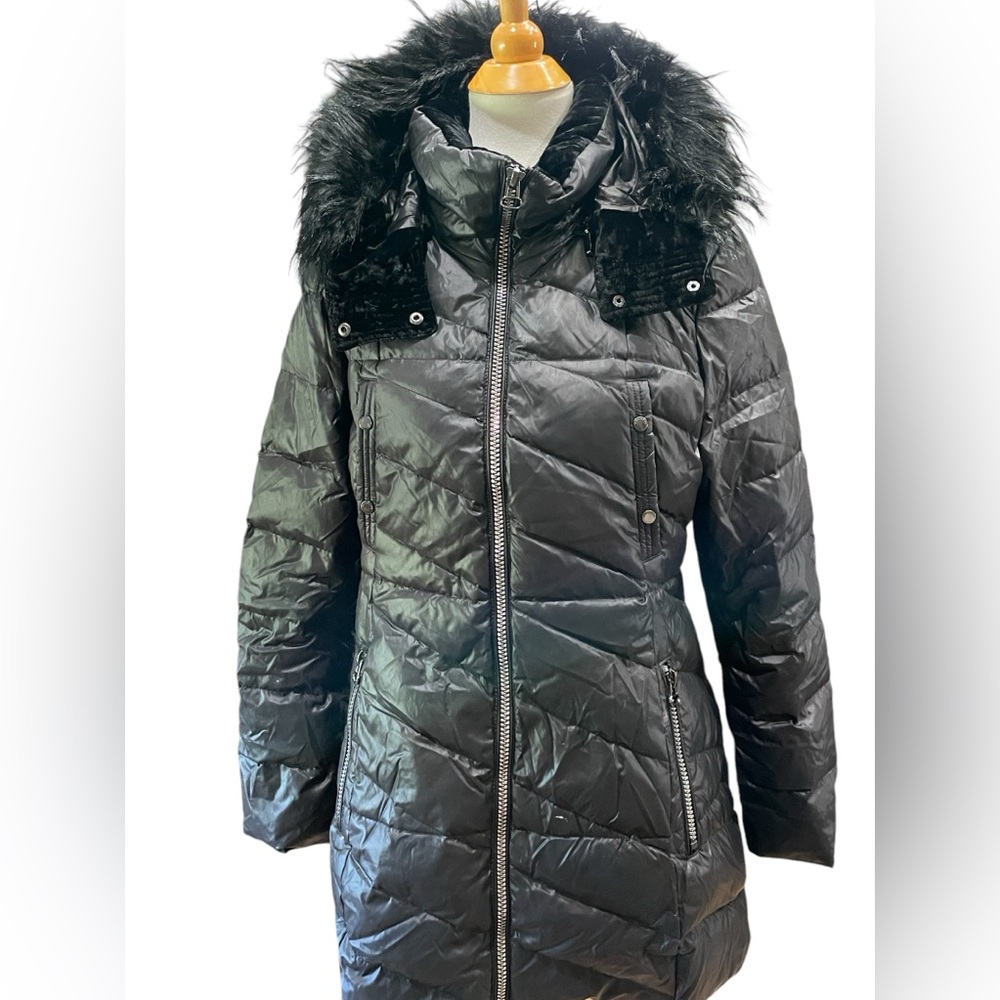 Marc New York 164854 Women's Shirley Faux Fur Trim Hood Parka Black Sz.Large - Picture 5 of 15